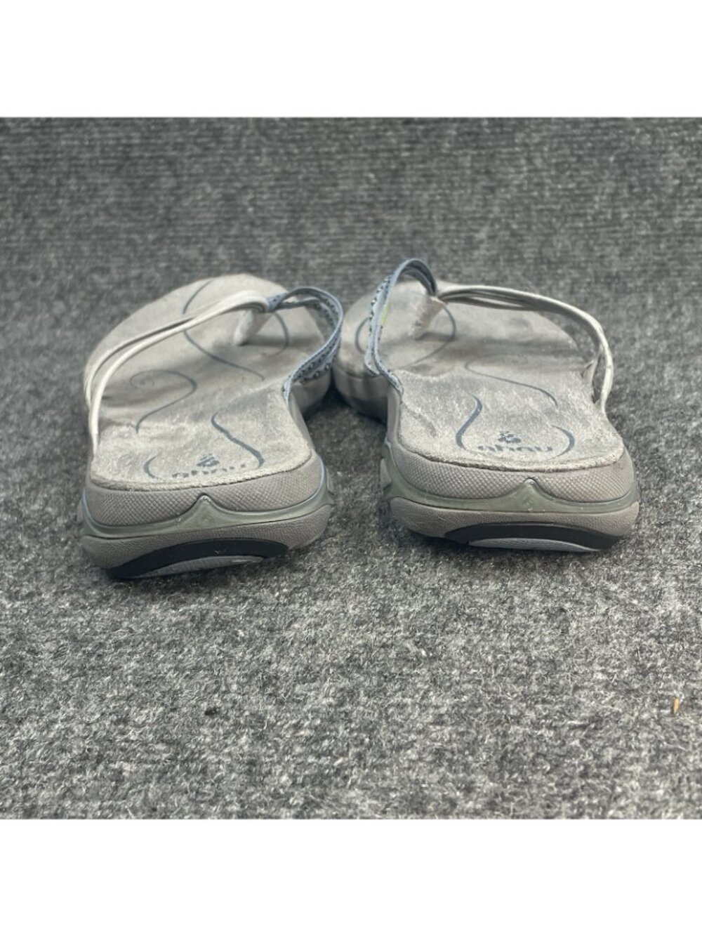 Ahnu Olema Womens Size 7 Gray Casual Blue Walking Flip Flop Slipper Thong Sandal - Picture 7 of 11